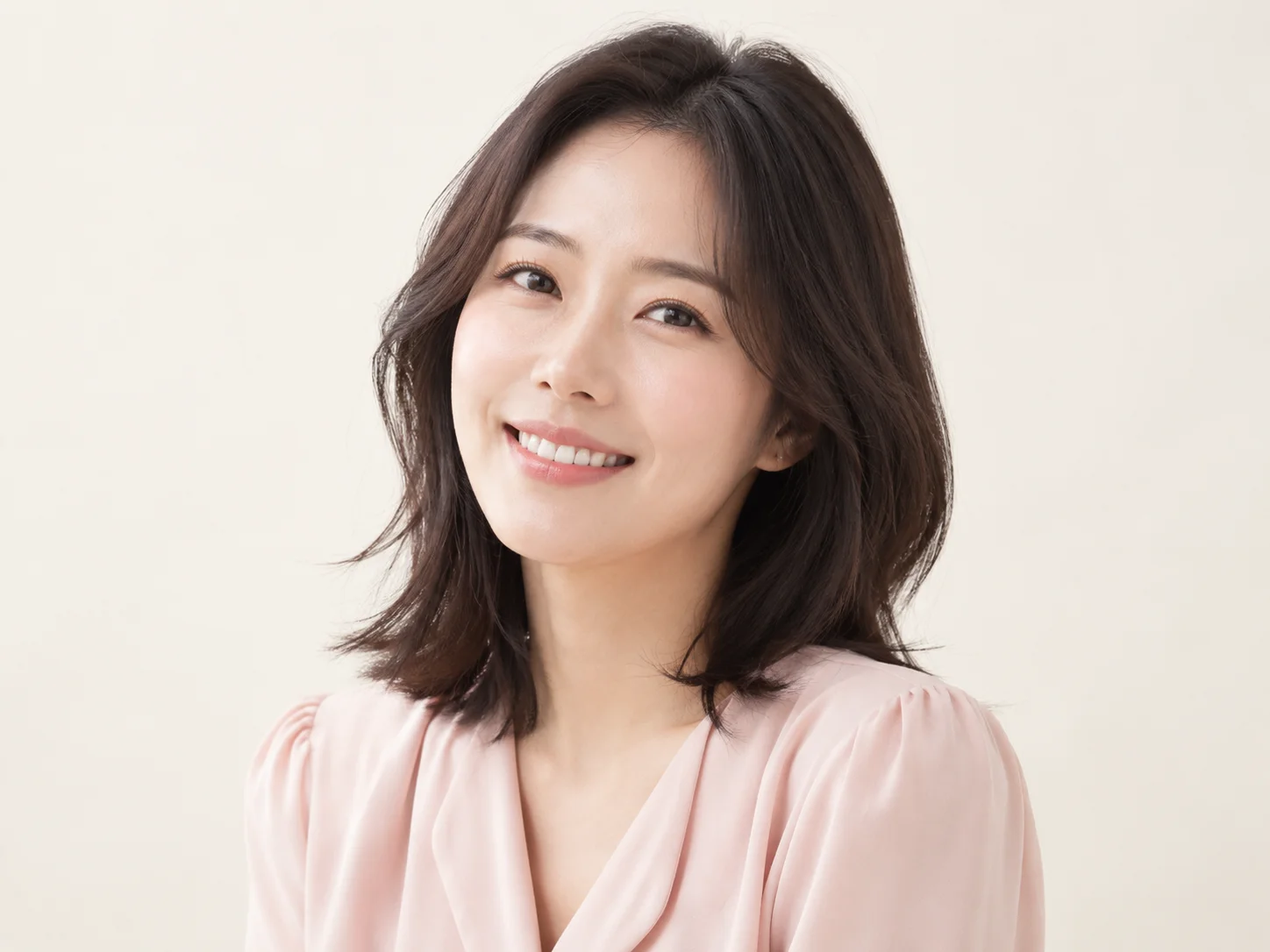 강남라미네이트 상담 안내 · AI 생성 가상 여성 모델, 실제 환자나 치료 결과가 아닌 설명용 이미지